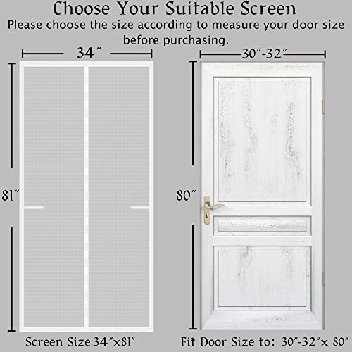 Image of Magnetic Screen Door Fits Door to 32x80Inch