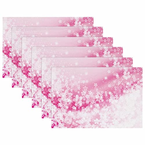 Sets de table fleur de cerisier brillants protège table lavable - 6