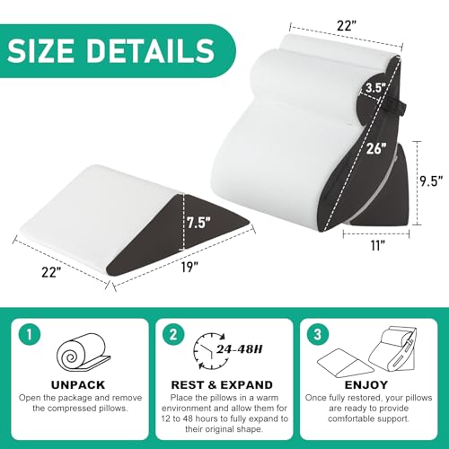 Bambulex 4PCS Wedge Pillow Set