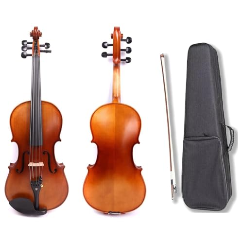 ModouString Handmade Acoustic Viola Kit, 16.5 inch, Maple Spruce Wood, Ebony Fittings, Case, Bow, Brown (5 string)