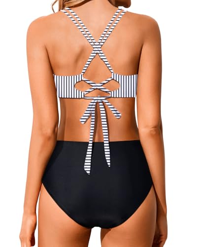 Holipick Women High Waisted Bikini Set Two Piece Swimsuits Push up Wrap Swim Suits Top Tummy Control Bathing Suit4