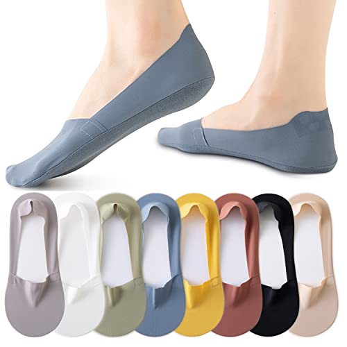 Image of VFM 6 /8 Pairs Women's No Show Ultra Low Cut Liner Socks - Ice Feeling, Non-Slip, Invisible, Thin