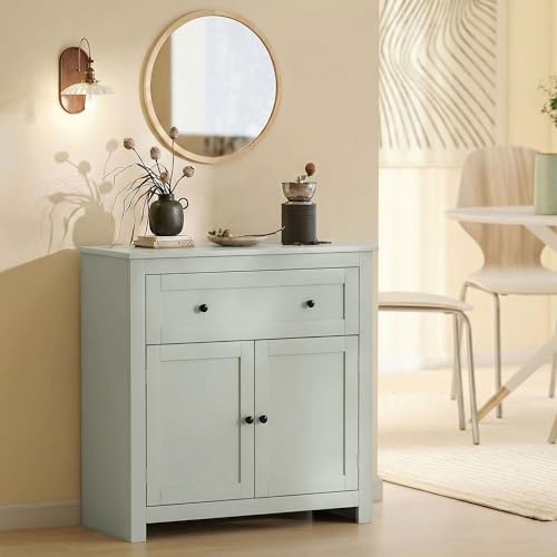 Homcom Sideboard Storage Cabinet, Modern Kitchen Cupboard With Adjustable Shelf, Drawer And Double Doors, Sideboard For Living Room, Dining Room, Hallway, Green - 9