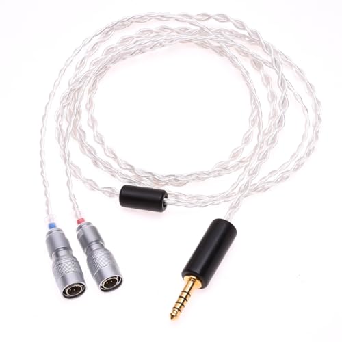 KTKTLCKX Crystal 6N OCC Silver Plated Audio Headphone Upgrade Cable for Mr Speakers Ether Alpha Dog Prime Dan Clark Audio (4.4mm Balanced, 4feet)