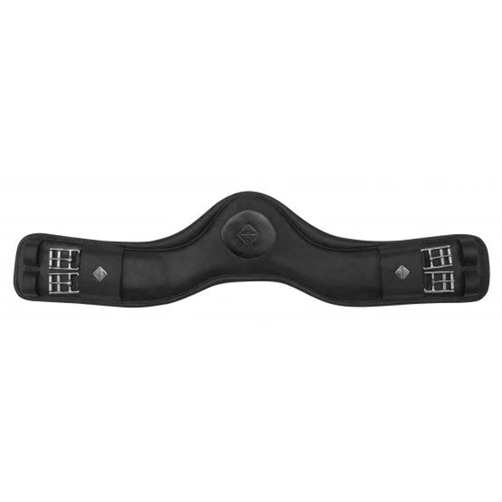 LeMieux Gel-Tek Anatomic Dressage Girth Black - Contoured Shape - Dynamic Gel and Ultra Soft Leather - 65cm/26"