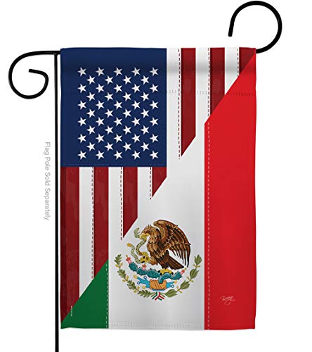 Breeze Decor G158205 Us Mexico Friendship Flags Of The World Us Friendship Impressions Decorative Vertical Garden Flag 13" X 18.5" Printed In Usa Multi-Color #TOP26