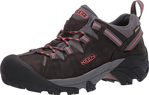 KEEN Women's Targhee 2 Low Height Waterproof Hiking Shoes, Magnet/Coral, 7.5 US