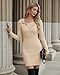 Gaharu Cream Sweater Dress: Work Sweaters for Women Office - Winter Dress for Women - Turtle Neck Sweater, Apricot, M