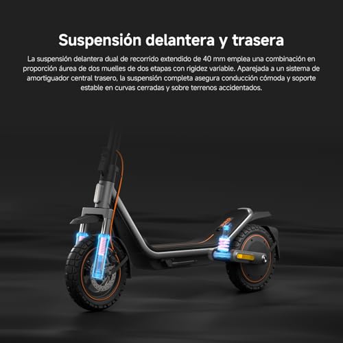Miniatura 2 de Xiaomi Patinete Eléctrico Serie 6, Homologado DGT, Velocidad Máxima 25 km/h, Autonomía 25-75 km, Neumáticos Sin Cámara 10-12" Pulgadas, Suspensión, Doble Freno, Plegable, Control por Aplicación