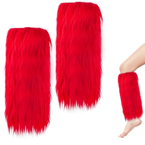 Image of Furry Leg Warmers, Women Faux Fur Leg Warmers Furry Fuzzy Winter Boot Cuffs Cover (1 Pair)