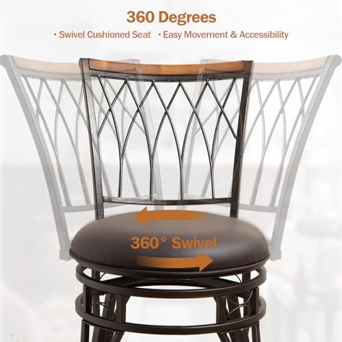 SICOTAS-Swivel-Bar-Stools-Set-of-2-Counter-Height-Metal-Bar-Stool-with-Upholstered-PU-Leather-Seat-2429-Inch-Adjustable-Seat-Height-Barstools-with-Back-for-Kitchen-Island-Home-Pub SICOTAS Swivel Bar Stools Set of 2 Counter Height Metal Bar Stool with Upholstered PU Leather Seat 2429 Inch Adjustable Seat Height Barstools with Back for Kitchen Island Home Pub
