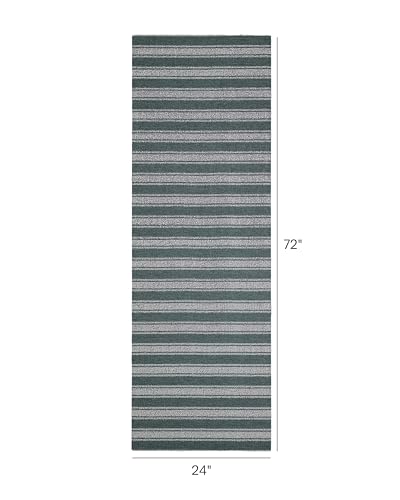 Image of Chilewich Martha by Martha Stewart Boardwalk Stripe Shag Mat | Premium Indoor /Outdoor Runner Rug for Entryway, Kitchen, Dining Room, Bathroom, Patio, Waterproof Backing, Seaside, 2'x 6'