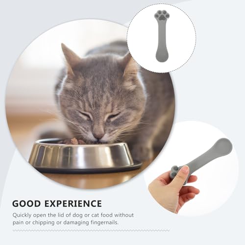 Image of Mipcase Cat Food Scoop Silicone Dog Cat Food Spoon Cat Paw Design Multi- Functional Pet Food Can Spoon Manual Can Opener Dog Wet Food Spoon Cat Feeding Scoop Cat Claw Spoon