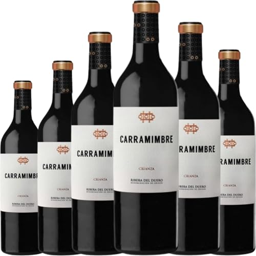 Carramimbre Crianza, vino tinto español con uva Tempranillo, ideal para quienes buscan intensidad, elegancia y equilibrio en una copa de crianza bien estructurada.| 6 botellas