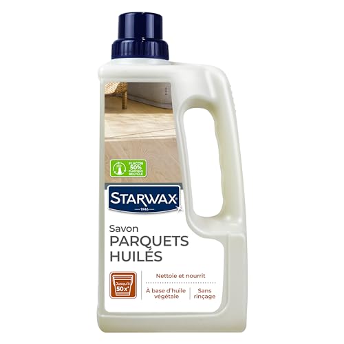 STARWAX - Savon d'Entretien pour Parquets Huilés - 3x 1L - Nettoie, Ravive la Brillance et Estompe les Rayures - A Base d'Huile Végétale - 36 Entretiens de 60m²