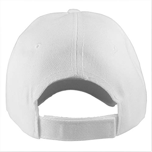 Gelante Adult Plain Baseball Cap Classic Adjustable Size For All Seasons. 20-001-White-1Pc #TOP5