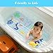 Secopad Bath Mat for Tub Non Slip, Machine Washable Anti-Slip Cartoon Baby Bathtub Shower Mat with Drain Holes and Suction Cups for Toddler & Kids, 40 Inch x 16 Inch, Blue Sea Animals