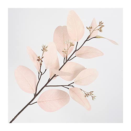 Plantas Decorativas Ramo de Hierba de eucalipto Verde Artificial para la decoración del Partido del jardín del hogar Plantas Falsas Planta Artificial(Light Pink)