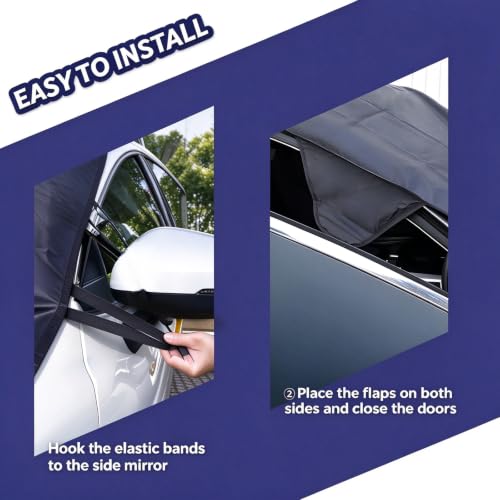 Image of Windshield Cover for Ice Snow for 2011-2027 Jeep Grand Cherokee Windshield Snow Cover Heavy Duty Standard Winter Frost Hail Protector for 2025 2026 Grand Cherokee All Weather Front Window Accessories