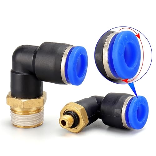 Manguera de inserción de 8 mm con accesorio neumático de codo PL y rosca macho 1/4