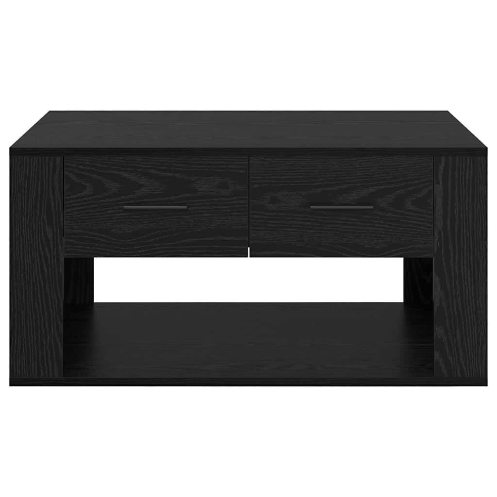 Mesa de centro con aspecto de roble negro, 80 x 50 x 40 cm, material de madera con cajón y estante, diseño moderno, resistente y duradera, para salón, sofá o dormitorio