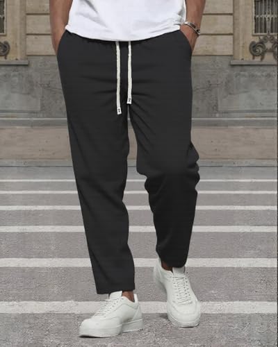 Men's Casual Jogger Pants with Drawstring Waistband Breathable Stretch Fabric