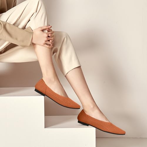 Image of Pointed Toe Flats for Women Knit Ballet Flats Women's Comfortable Dress Shoes Casual Business Work
