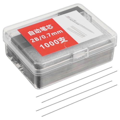 JECOMPRIS 1000 Recambios de Núcleos 2b de Resina para Portaminas Mecánicas 0,7 Mm, Cortas 6 Cm, Resistentes la Rotura, para Dibujo, Escritura y Uso Escolar