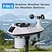 Wireless Weather Station with Outdoor Sensor, 10-in-1 Wind Speed and Rain Gauge, Temperature Humidity Monitor, Barometer Weather Forecast, Calendar and Alarm Clock, LCD Display for Home, Solar Power