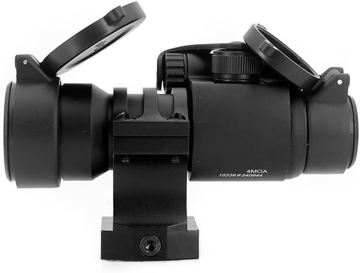 Reflex 1X32mm Red Dot Sight with QD Quick Release/Detach Mount Base，4MOA Optic Holographic Optic Scope with Flip Up Front and Rear Lens Cover Cap，Fits for Standard 20mm Pic Rail System Mounting