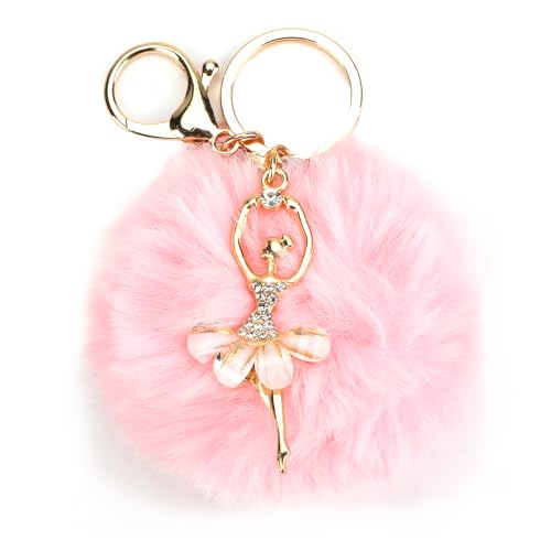 Porte Clés élégant Avec Pompon Et Cristal, Pendentif Danseuse élégant, Idée Cadeau D'anniversaire Pour Femme, Cadeau Pour Femme, Couple Ou Amis, Porte...