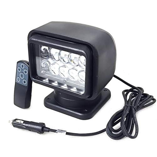 6 Inch 50W LED Search Light With Remote Control - 360 Degrees Rotating 9-32V Magnetic Base Work Light Spot Driving Fog Light for Hunting Camping Offroad Truck Boat Fishing