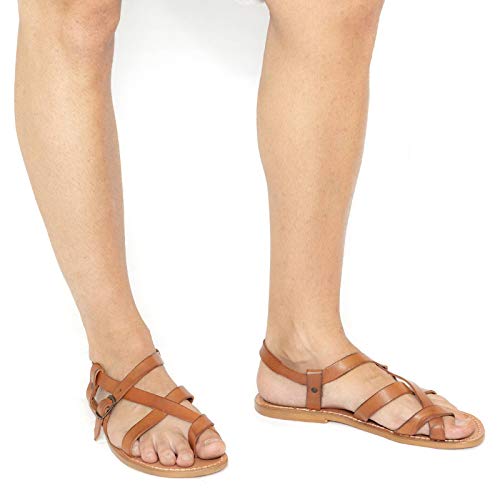 Handmade Leather Sandals for Men in Vintage Cuir Color2