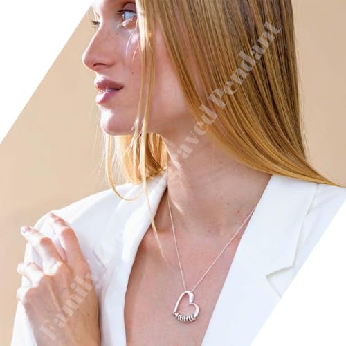 Family's Love Engraved Pendant with LED Gift Box, Zeilla Necklace for My Wife Love Letter, To My Wife Customized Necklaces for Women, Personalized Custom Name Necklace for Women Birthday4