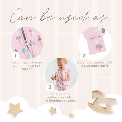 Image of Sleeveless Soft Baby & Toddler Sleeping Sack, Breathable with Adjustable Feet Cuffs & Anti-Slip Grip