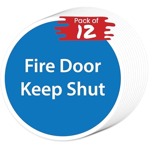 RDLCAR Fire Door Keep Shut Stickers Pack Cover