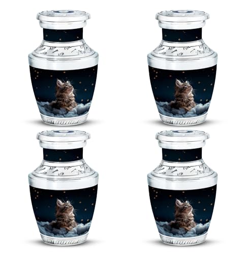 Image of Stargazer's Pet Urn Cat Urns for Ashes - Memorial Keepsakes for Ashes - Keepsake Mini Urns - Ashes Urns Human Remains - Funeral Cremation Urns for Ashes (Size - 3inch,4pcs) -