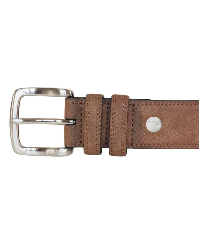 Nautica Men's Casual Padded Leather Belt (Tan, 38)3