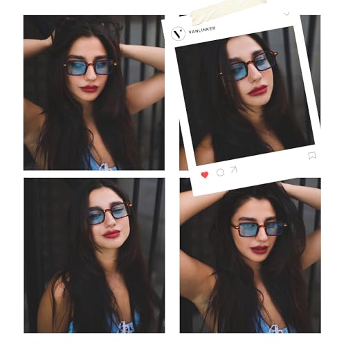 VANLINKER Retro Rectangle Sunglasses for Women Men Trendy Small Square Vintage Shades VL97494