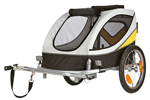 Trixie 12805 Fahrrad-Anhänger, 63 × 68 × 75 cm (M), grau/schwarz/gelb