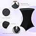 HAORUI Spandex Cocktail Table Covers, Fitted Round Highboy Stretch Table Cloths for Party, Bar, Wedding, Birthday, Banquet (Black, Fit for 30-32
