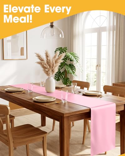 Image of Niuara Pink Plastic Table Runner Party Decorations, Disposable, 4 Pack