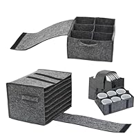 Tellerhalter Wohnmobil, Tassenhalter Wohnmobil, Filz Tellerhalter, Filz Tassenhalter Camping, Filz Geschirrhalter Tellerhalter, Camping Geschirr Aufbewahrung, für 8 Teller 6 Tasse, 2 Stück, Dunkelgrau