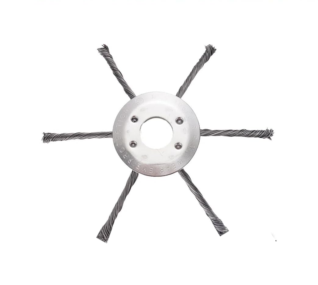 草刈り機 ワイヤーブラシ 替え刃 草刈機用チップソー 6枚刃 雑草トリマーヘッド 刈払機用除草工具 除草ワッカーカッター 研磨機 サビ取り除 雑草除去 ブラシカッター 雑草クリーニングツール 庭 芝生 敷石用 直径18cm