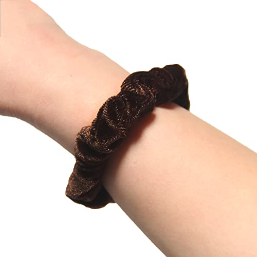 Lfouvre MYH2319CF Pack Of 10 Small Velvet Scrunchies For Women Hair Accessories, Mini Thin Elastic Hair Ties thumb #5