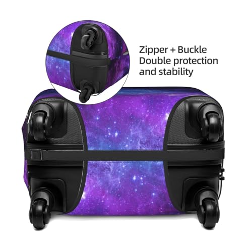 Blue Galaxy Print Suitcase Cover Luggage Protector Washable Elastic Fashionable Travel Gear Cover4