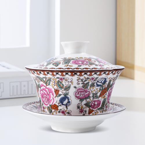 Xnqelerate Gaiwan 300 ml, Porzellan Kung Fu Teetasse, Chinesische...