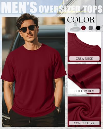 Image of Neer 3 Pack Big and Tall T-Shirts for Men L-7xl Tops | Large Casual Stretch Workout Tees, Short Sleeve Crewneck Oversized Shirts, Classic Summer Outfits, Comfy Basic Loose Clothes