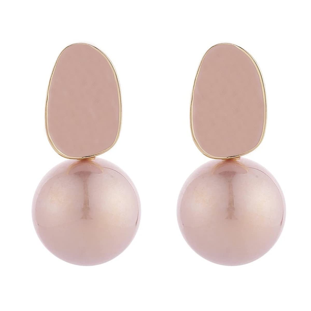 Jewels Galaxy Gold Plated Fashionable Korean Circle of Life Pink Pearl Drop Earrings (FMYN-ERG-35806) (B0C5RPF67Q) Amazon Price History, Amazon Price Tracker