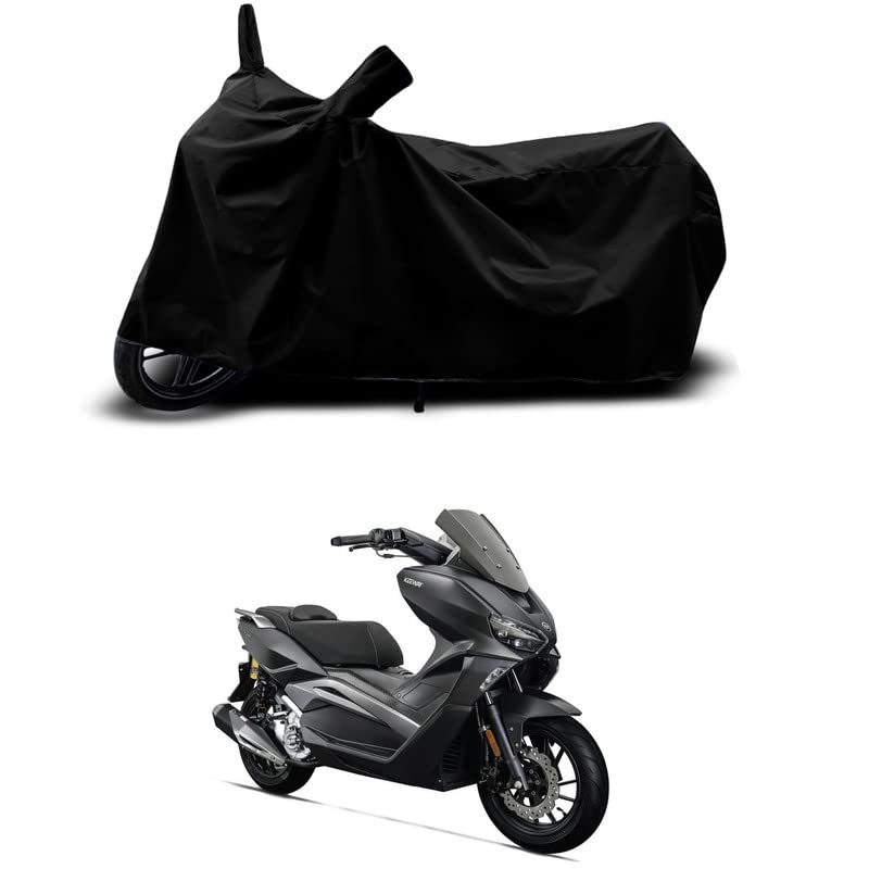 Image of 100% Scratchproof /UV-Rays /Heat Protection /Birds Dropping /Water Resistant /Dust Proof /Waterproof /Full Bike Scooty Two Wheeler Body Cover Compatible for Vieste 300 Matte All Varients[Black]